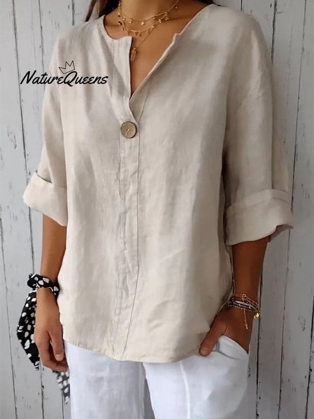 Women's Casual Cotton Linen Shirt