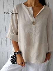 Women's Casual Cotton Linen Shirt