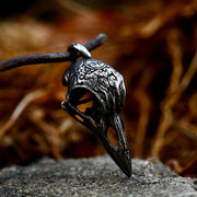 Stainless Steel Carved Crow Pendant