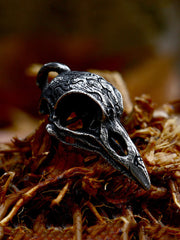 Stainless Steel Carved Crow Pendant